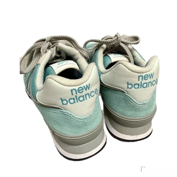 New Balance 574 Classic Sneakers - Teal Mint Green & Grey - Size 9.5 - Picture 3 of 6